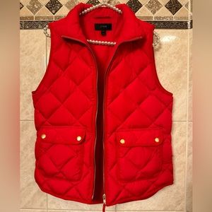 Red J Crew Puffer Vest